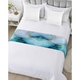thumbnail image 5 of Xipuska Teal Blue Marble Bed Runners for Cal King Size Bed, Decorative Bed Throws for Foot of Bed, Modern Abstract Art Marble Crack Bed Runner Sofa Throw Bedding Scarf Protector Slipcover for Bedroom, 5 of 6