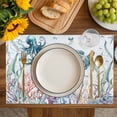 thumbnail image 4 of Teal Turtle Coastal Placemats Set of 8, Octopus Coral Summer Beach Starfish Placemats for Dining Table, Place Mats for Kitchen Tabletop, Waterproof Wipeable Dining Table Mats Set, 4 of 9
