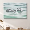 thumbnail image 1 of PixonSign Canvas Print Wall Art Dolphins with Fins Above Water Surface Amphibians Ocean Photography Modern Art Nautical Closeup Colorful Blue Ultra for Living Room, Bedroom, Office - 12"x18", 1 of 5