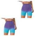 thumbnail image 4 of Qarigey Pantalones cortos de verano sin costuras con degradado de cintura alta para chica picante Scrunch Butt Hip Lifting Gym Leggings cortos Type2 NO2, 4 of 6