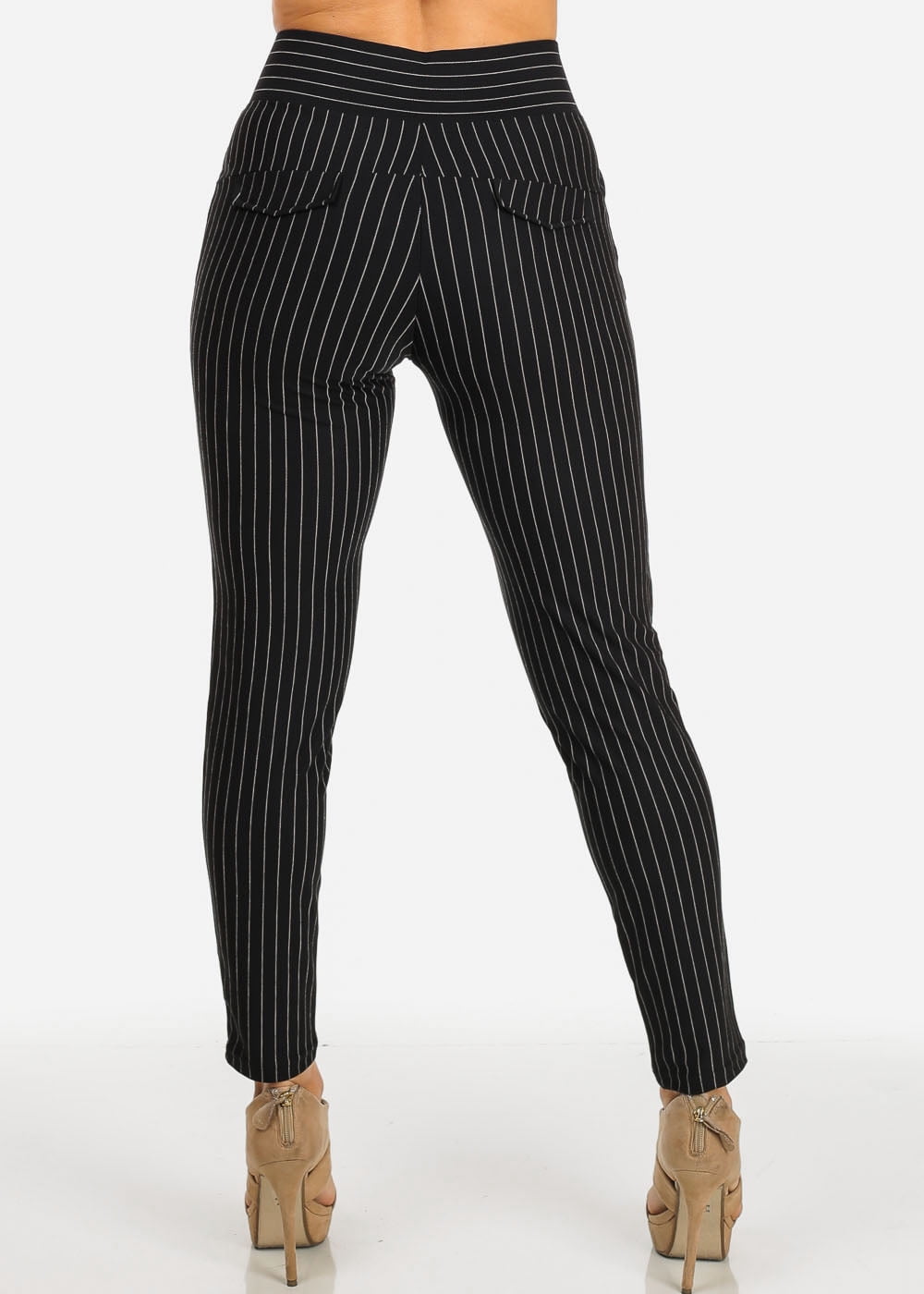 high waisted pinstripe pants