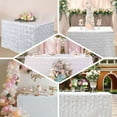 thumbnail image 4 of Efavormart Wonderland Rosette Table Skirt for Kitchen Dining Catering Wedding Birthday Party Decorations Events - White, 4 of 7