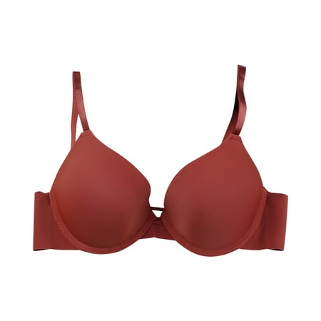 LEEy-World Plus Size Lingerie Seamless Bra Wireless Bra for Women Convertible Strap Ultra Comfort Bra V Neck Invisible Bralette Red L