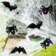 thumbnail image 3 of Halloween Spider Web Ornament with Black Spider Simulation Spider Bat, 3 of 5