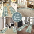 thumbnail image 2 of Boho Kitchen Rug Sets 3 Pieces, Washable Kitchen Mats for Floor, Non Slip Soft Kitchen Area Rug Floor Mat for Kitchen, Laundry Room and Hallway (Teal and Brown, 20''x32''+20''x47''+20''x59''), 2 of 6