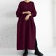 thumbnail image 5 of Gibobby Vestido de manga larga para mujer Vestido largo a la moda para mujer, vestido de sudadera con empalme con capucha(Rojo,CH), 5 of 5
