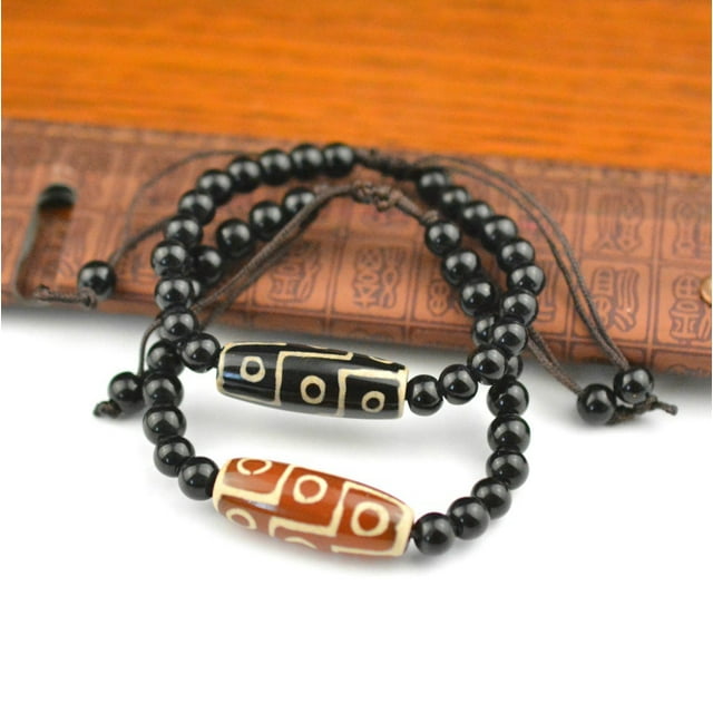Joyería étnica Pulsera Dzi de seis ojos Cuentas de Buda Ágata Dzi Brace