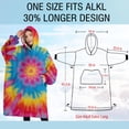 thumbnail image 4 of Oversized Wearable Blanket Hoodie,Colorful Tie Dye Mandala Pattern Sherpa Blanket Hoodie with Super Pockets,Super Warm Fuzzy Pullover for Women & Men, 4 of 6