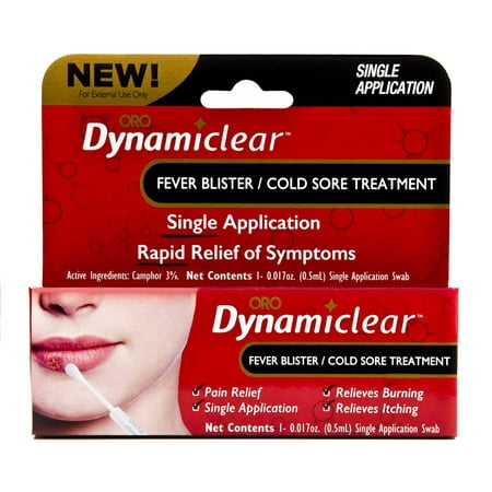 Cold Sore Fever Blister Single Use Treatment by Dynamiclear for Rapid Relief of Herpes Outbreak Cold Sores and Fever (Best Treatment For Herpes Outbreak)