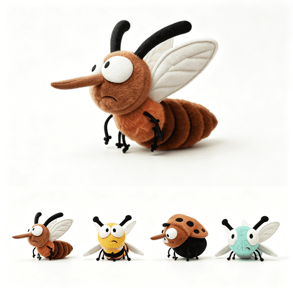 Mosquito Plush Toy, Hanging Stuffed Animal for Bag Decoration, Soft Doll for Sleeping and Cuddling at Home 10 Inch