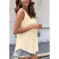 thumbnail image 6 of Womens Tank Tops Sleeveless Eyelet Embroidery Scoop Neck Loose Fit Casual Summer Flowy Yellow S, 6 of 7