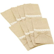 12pc Linen Tableware Storage Bag Wedding Lace Tableware Cov (12pc Style G) for Weeding Supplie