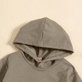 thumbnail image 3 of BLCHUNen Boys Girls 2 Piece Outfits Long Sleeve Hoodies Drawstring Cargo Pants Comfortable Solid Color Workout Sets,Dark Gray, 3 of 6
