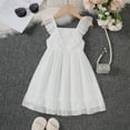 thumbnail image 2 of Gaexia Girls Dresses ,Girls Summer Dresses Casual Flutter Sleeve Chiffon Dress For Toddlers Kids Comfortable Elastic Waist Party Outfit (White,2-3 Years), 2 of 7