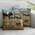 thumbnail image 3 of Patifu Cows Barn Family Graphic Decorative Cushion Throw Pillow Cover for Home Aesthetic Decor Printed on Both Sides 1PC 12x12in, 3 of 5
