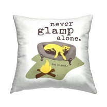 Stupell Industries Never Glamp Alone Dog Decorative Printed Throw Pillow Design by Dog Is Good.