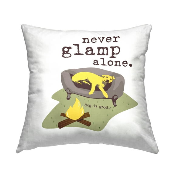 Stupell Industries Never Glamp Alone Dog Decorative Printed Throw Pillow Design by Dog Is Good.