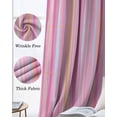 thumbnail image 3 of Pink Orange Blue Stripe Kitchen Curtains Modern Abstract Art Striped Farmhouse Cafe Short Curtains for Bathroom Blackout Window Curtain Small Window Treatment Drapes for Bedroom Living Room 52"x45"x2, 3 of 9