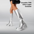 thumbnail image 3 of Botas DREAM PAIRS DWUMKB2516 Plateadas Altas hasta la Rodilla con Tacón de 7 cm, 3 of 8