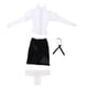 thumbnail image 4 of Conjunto de ropa para muñeca femenina, traje completo, blusa de manga larga, falda, traje de corbata hecho a mano para accesorios de figuras de acción Negro Baoblaze Traje de muñeca femenina, 4 of 6