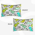 thumbnail image 4 of Bixox Funny Dinosaurs on Stripes Printed Pillow Protector,Super Soft Ideal for Home,Guests,Rentals - 14"x20", 4 of 8