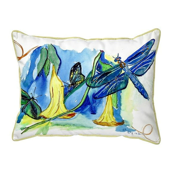 Betsy Drake HJ813 16 x 20 in. Yellow Bells & Dragonfly Large Pillow
