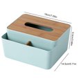 thumbnail image 2 of Caja de pañuelos de mesa, caja de almacenamiento de pañuelos de madera y plástico, cubierta de pañuelos faciales con tapa, 2 of 8