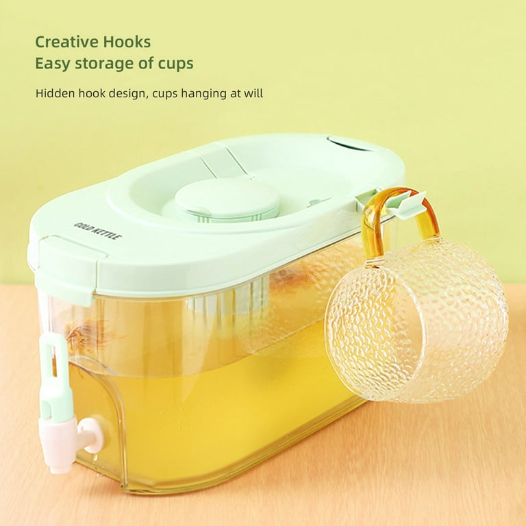 Cold Bubble Juice Bucket With Tap High Temperature Resistant Cooling Kettle  For Refrigerator Cold Water Bucket Plastic Food Cold Kettle With Tap