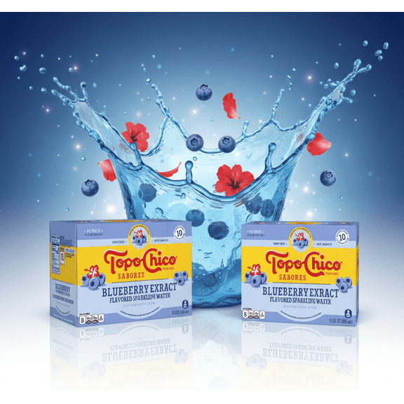 Topo Chico Sabores Blueberry with Hibiscus Extract Sparkling Water 16 Cans