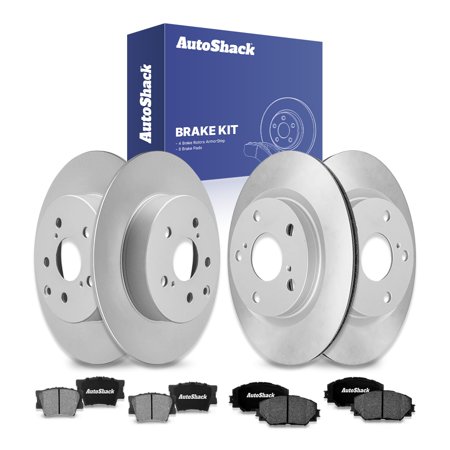 AutoShack Front & Rear Brake Rotors & Ceramic Pads for Toyota, RAV4 2006-2018, AWD FWD 4WD L4 2.4L 2.5L V6 3.5L - Coated - ArmorStop