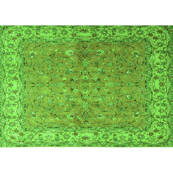 Ahgly Company Indoor Rectangle Persian Green Traditional Area Rugs, 7' x 9'