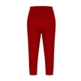 thumbnail image 7 of XL-5XL Plus Size Capri Leggings for Women Tummy Control Capri Yoga Pants High Waisted Stretchy Mid-calf Length Pull on Tights Jegging Red 2XL, 7 of 7