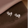 thumbnail image 6 of Solid 925 Sterling Silver Bow Stud Earrings for Women Teens Ribbon Stud Earrings Bowknot, 6 of 6