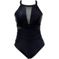 thumbnail image 4 of Traje De Baño De Una Pieza para Mujer Traje De Baño De Una Pieza con Cuello En V De Malla, Traje De Baño para El Vientre,X, 4 of 5