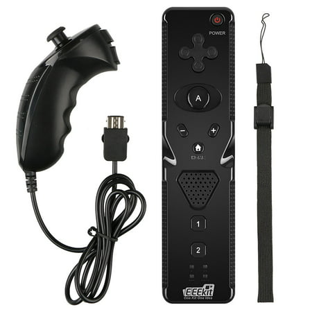 Controller Set for Nintendo Wii Game, Remote Control Nunchuk Motion Controller Combo Set with Strap for Nintendo Wii/Wii U/Wii mini, Video Game (Best Wii Motion Control Games)