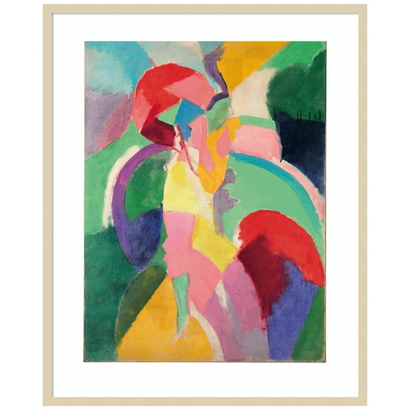 Amanti Art Femme a lombrelle ou La Parisienne Wood Framed Wall Art Print