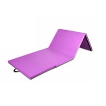 Demifill Fold Folding Exercise Mat, 8 x 4 Feet Folding Gymnastics Tumbling Mat, Gymnastics and Home Gym Protective Flooring, Purple