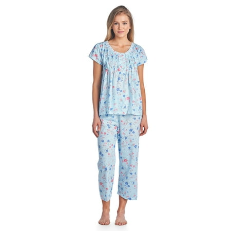 

Casual Nights Women s Short Sleeve Lace Dot Capri Pajama Set