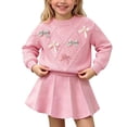 thumbnail image 2 of Ashirexll Girls' Clothing Sets 2 Piece Long Sleeve Round Neck Button Cardigan with Knit Skirt Set for 1-8 Years, 2 of 5