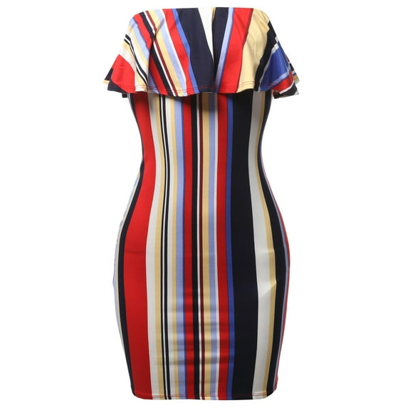 FashionOutfit Women's Sexy Tube Ruffled Mini Dress