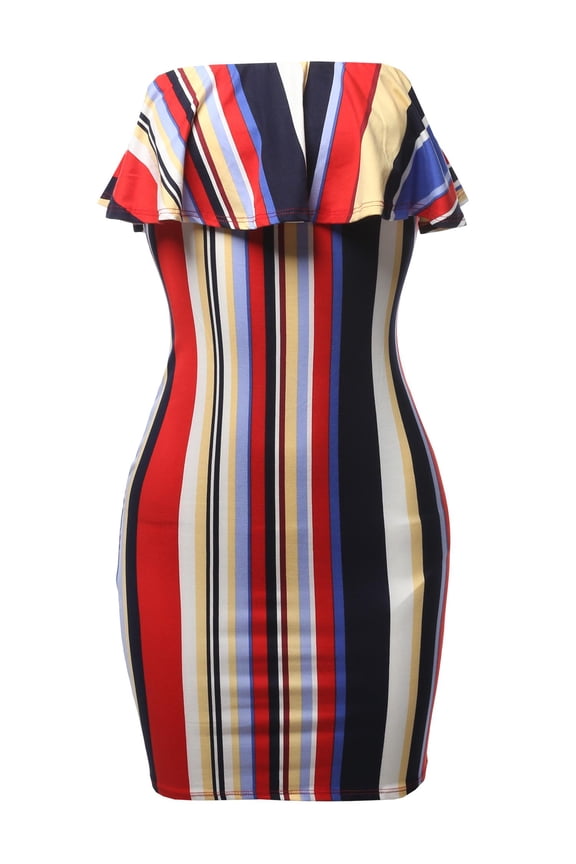 Women's Sexy Tube Ruffled Mini Dress