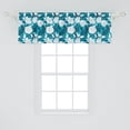 thumbnail image 2 of Ambesonne Flower Window Valance, Botany Pattern with Monochrome Abstract Rose Silhouettes, Curtain Valance for Kitchen Bedroom Decor with Rod Pocket, 54" X 18", Petrol Blue Sea Blue, 2 of 3