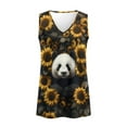 thumbnail image 4 of FUIALDOLG Wmens Sunflower and Panda Tank Tops Summer Outfits Loose Fit V Neck Vest Workout Tank Shirts Basic Tee Lady Trendy Tunic Shirts for Beach Vacation,Casual Work,XL, 4 of 7