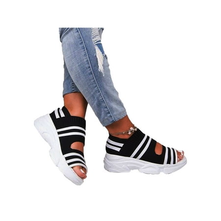 

Fangasis Walking Shoes Women Casual Wedge Sandals Comfortable Summer Beach Slip Resistant Wide Width Sneakers for Ladies