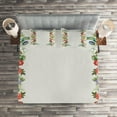 thumbnail image 2 of Ambesonne Victorian Quilted Coverlet 3 Pcs, Rose Garland Pastel, King Size, Red Yellow Green, 2 of 2