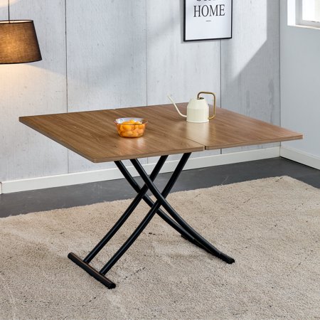 SUDICA 43"Modern Folding Dinner Table, Rectangular Serve as Dining,Coffee and Office table.Wood Grain