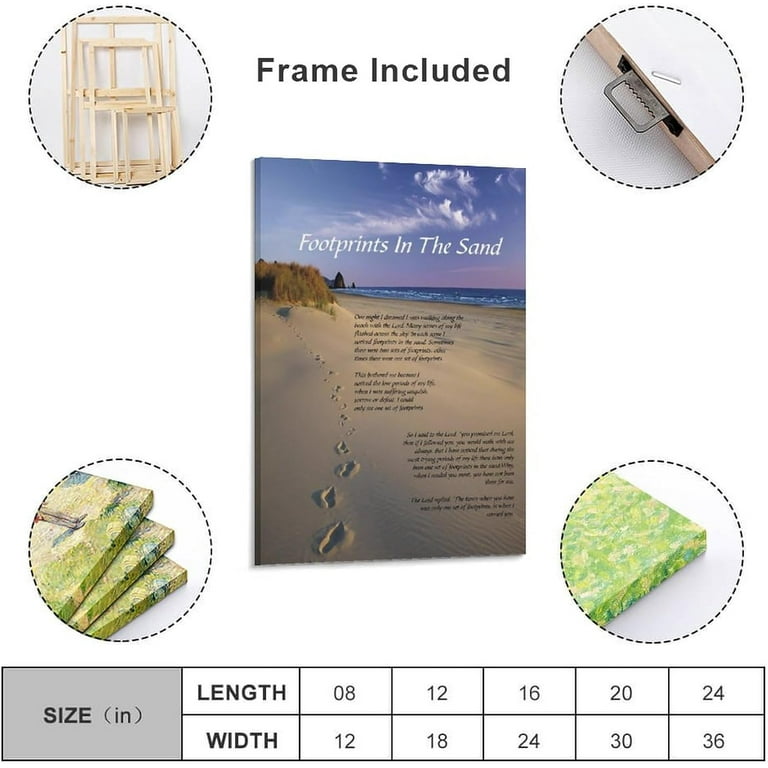 footprints-in-the-sand-poem-motivational-quotes-classic-posters-pictures-wall-decor-gifts-office-wall-art-kids-room-poster-framed-1-16x24inch-40x60cm-walmart-com