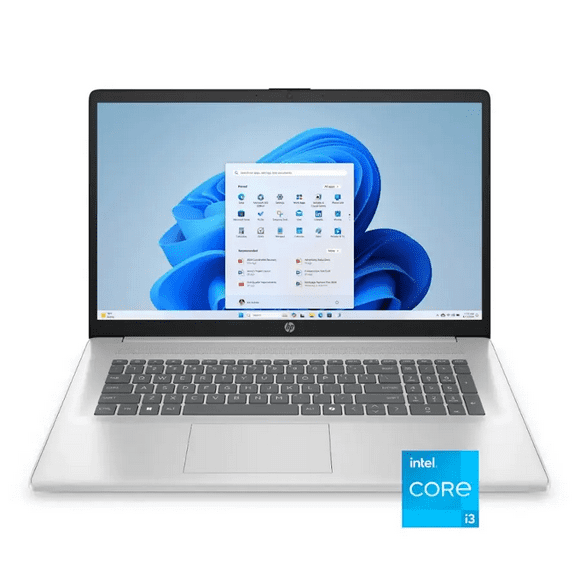 HP Ordinateur Portable 17.3 Pouces HD+ - Intel Core i3 N305, 16 Go DDR4 512 Go SSD, Windows 11 Famille, Wi-Fi 6, Bluetooth, HDMI, Argent Naturel