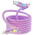 thumbnail image 1 of Cable de carga MPATIBY 4 en 1 USB-C a USB-C/Lightning de 4 pies morado, 1 of 9