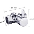 thumbnail image 2 of Brass 3-way Diverter Valve for Shower Head or Bath Tap Switch Outlet Universal T Adapter Toilet Bathroom G1/2", 2 of 11